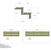 Plus Außentreppe Kiefer/Feuerverzinkt 2 Stufen 120 cm breit