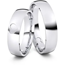 Trauringe Herz an Herz 333er Weiflgold - 3805