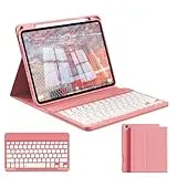 zoyu Hülle mit Tastatur für iPad 11. Generation 2025 A16 / iPad 10. Generation 2022 10,9 Zoll, Magnetische Anti-Detach Tastatur Hülle, QWERTZ Layout Keyboard, Wassermelonenrot