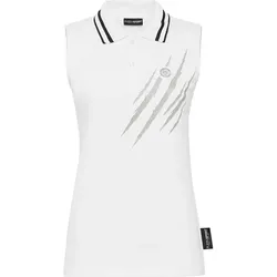 PLEIN SPORT Damen Polo SCRATCH, Wei?, XXL