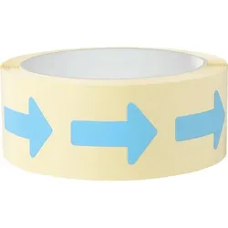 Aufkleber I Etikett Pfeil, beschriftbar, hellblau, Haftpapier, ablösbar, 35x25mm, 500/Rolle