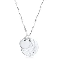 Elli Halskette Plättchen Münzen Organic Look 925 Silber