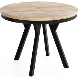 WFL GROUP Runder Esstisch 100 x 77 x 100 cm braun