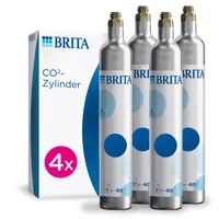 BRITA Universal CO2-Zylinder 4-er Pack für Wassersprudler mit Schraubsystem – Reservezylinder für bis zu 60l gesprudeltes frisches Wasser pro Füllung