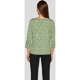 Rabe 3/4-Arm-Shirt RABE, Damen, Gr. 46, farn, Web, Obermaterial: 92% Viskose, 8% Elasthan, bedruckt, tailliert hüftbedeckend, U-Boot-Ausschnitt, Shirts 3/4-Arm-Shirt, mit Animal-Print