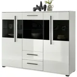 furn.design Highboard in weiß Hochglanz Kommode 160 x 126 cm
