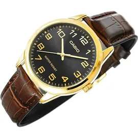 Casio Herren-Armbanduhr Analog Quarz Leder MTP-V001GL-1