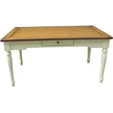 Esstisch Landhaus Stil 159 x 94 x 79 cm JVmoebel - Braun/Weiß