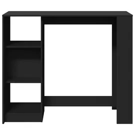 vidaXL Bartisch mit Regal 124 x 46 x 103,5 cm Schwarz