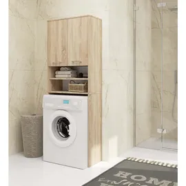 abamihome Waschmaschinenumbauschrank 64 x 30 x 180 cm Braun