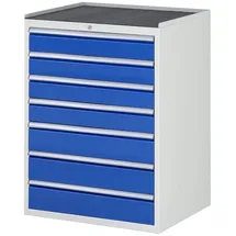 Rau Schubladenschrank Metall 1.035 x 770 x 650 mm grau 7 Schubladen bestückt