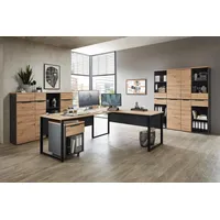Innostyle Komplettbüro MEMPHIS IV 8-teilig Front Artisan Eiche Korpus Graphit
