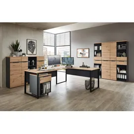 Innostyle Komplettbüro MEMPHIS IV 8-teilig Front Artisan Eiche Korpus Graphit