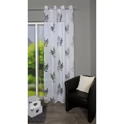 HOME WOHNIDEEN Gardine »BAMBOU«, (1 St.), HxB: 245x140, ÖSENSCHAL DRUCK BLÄTTER HOME WOHNIDEEN grau 245 cm