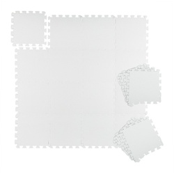 relaxdays Puzzlematte Bodenschutzmatte 30x30cm 24er Set weiß