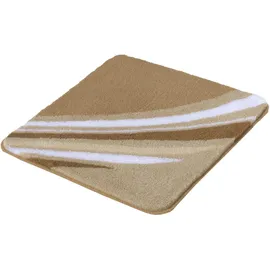 Meusch Badematte »Lyra«, rutschhemmend beschichtet, fußbodenheizungsgeeignet, Badteppich, elegantes Design mit Streifen & Farbverlauf, waschbar beige