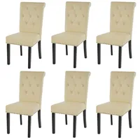 Mendler 6er-Set Esszimmerstuhl Chesterfield II, Stuhl Küchenstuhl, Nieten Kunstleder,