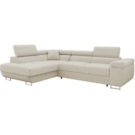 Mirjan24 Eckcouch Cord 5-Sitzer Beige
