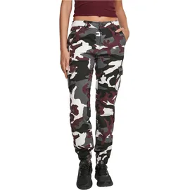 URBAN CLASSICS Waist Cargohose Bordeaux Camouflage 28
