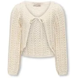 only & kids Damen Kogmarina Life Ls Crop V-Neck KNT Noos, Birch, 146-152 - 146-152