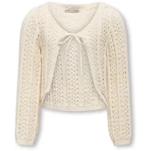 only & kids Damen Kogmarina Life Ls Crop V-Neck KNT Noos, Birch, 146-152 - 146-152
