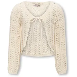 only & kids Damen Kogmarina Life Ls Crop V-Neck KNT Noos, Birch, 146-152 - 146-152