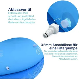 Jilong Avenli Frame Pool 300 x 76 cm blau inkl. Filterpumpe und Reparaturset