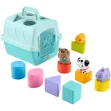 Mattel Fisher-Price FP Pets Sortier- und Tiertransportbox Baby Formsortier-Spielzeug, 8 Blöcke