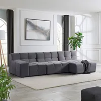 Home Deluxe Modulares Sofa ORLENA - Rechts Anthrazit |Ecksofa,