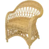 Mid.you Sessel, Beige, Holz, Rattan, 65x85x65 cm, Stühle