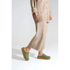 ROHDE Damen Pantolette Leder Zehentrenner mit Leopardenmuster Rodigo-D 5891, Größe:40 EU, Farbe:Beige - 40