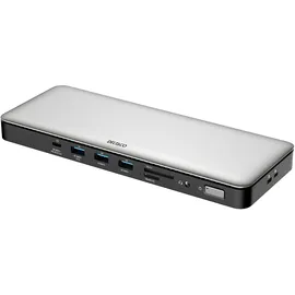 deltaco USB-C dock triple 2x HDMI/DP USB-C/USB-A/RJ45/S