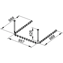 Keuco Duschvorhangstange U-Form 100 x 100 x 100 cm schwarzgrau