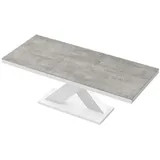 Design Esstisch Tisch HE-888 Grau Beton - Weiß Hochglanz ausziehbar 160 bis 210 cm - Grau