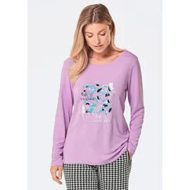 GOLDNER Shirt mit Glitzerprint, Rundhals in flieder gemustert), | Gr.: 40