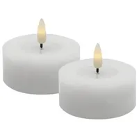 La Casa Teelicht LED 2er-Set 6,8x3 cm weiß