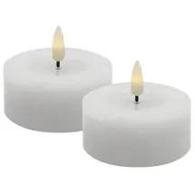 La Casa Teelicht LED 2er-Set 6,8x3 cm weiß