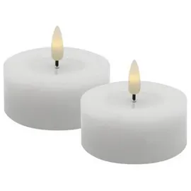 La Casa Teelicht LED 2er-Set 6,8x3 cm weiß