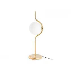 le vita, goldene metall-tischlampe, faro barcelona