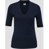 s.Oliver BLACK LABEL s.Oliver - T-Shirt mit V-Ausschnitt, Damen, 5959 BLUE, 42