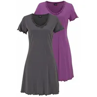 VIVANCE DREAMS Damen Nachthemd lila, anthrazit Gr.44/46