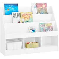 SoBuy Bücherregal Kinderregal mit 3 Ablagefächern und Spielzeug Weiß