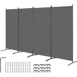 VEVOR Raumteiler Paravent Trennwand 3464mm 4 Paneele Büro Sichtschutz Grau