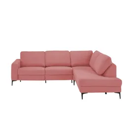 Max Schelling Eckcouch Mikrofaser 2-Sitzer Rosa