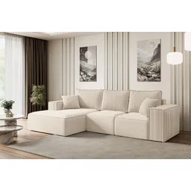 altdecor Ecksofa Cord 2-Sitzer Beige