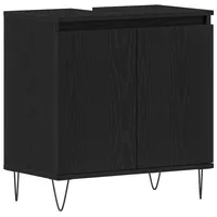 VidaXL Waschbeckenunterschrank Schwarze Eiche 58x33x60 cm Holzwerkstoff
