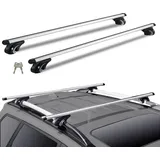 Vevor Dachträger Universal Dachgepäckträger Auto Alu Querträger 90 kg Tragkraft, für erhöhte Seitenschiene mit Lücke, passend Innenabstand des Dachbalkens 19-116 cm, Rohrdurchmesser 28-68 mm