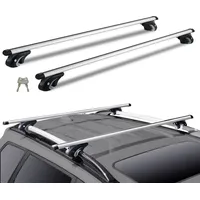 Vevor Dachträger Universal Dachgepäckträger Auto Alu Querträger 90 kg Tragkraft, für erhöhte Seitenschiene mit Lücke, passend Innenabstand des Dachbalkens 19-116 cm, Rohrdurchmesser 28-68 mm