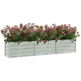 vidaXL Garten-Hochbeet 240x40x45 cm Verzinkter Stahl Silber