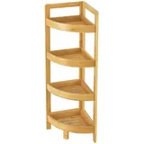 [en.casa] Badezimmerregal, Natur, Holz, Bambus 23x80x23 cm, Badezimmer, Badezimmerregale, Badregale